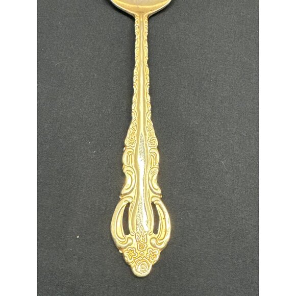 Vintage Wallace Golden Countess Baroque Serving Spoon & Fork Set 12.5" Stainless - Picture 3 of 7